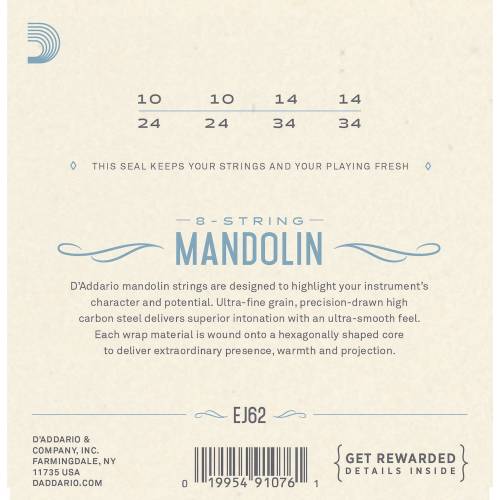 CORDE PER MANDOLINO D'ADDARIO EJ62