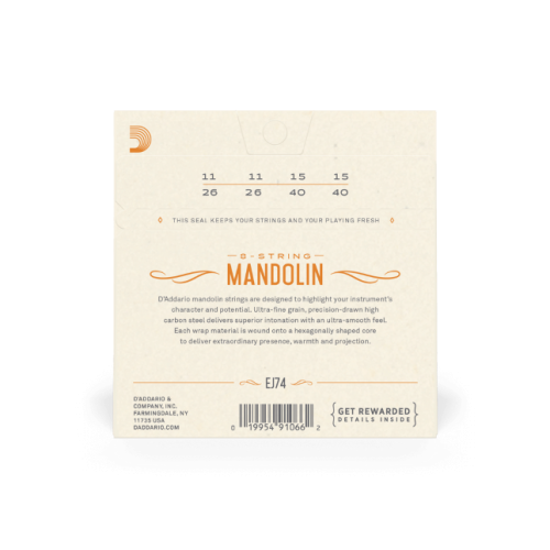 Corde per mandolino D'ADDARIO EJ74