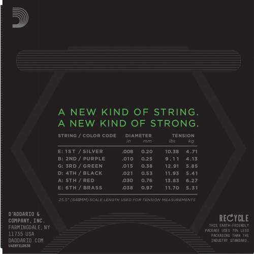 Corde per chitarra elettrica D'ADDARIO NYXL0838